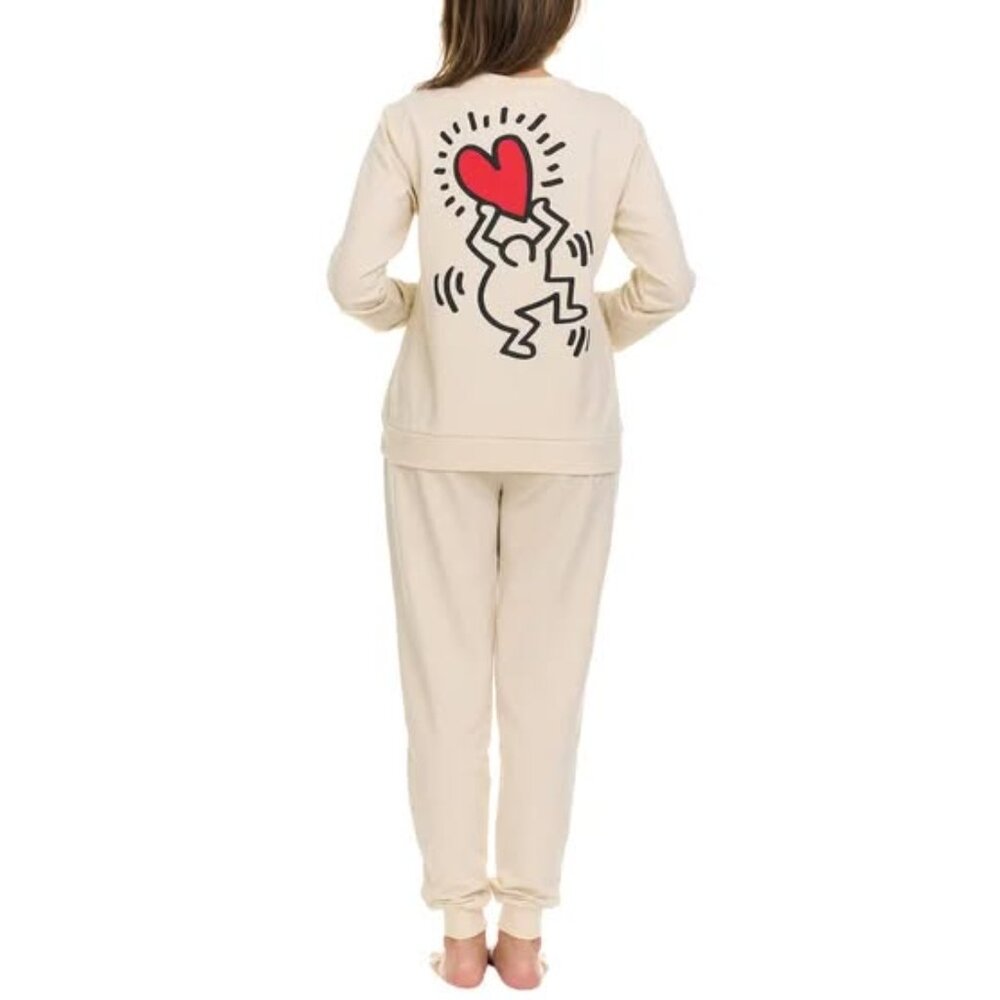 Keith Haring Women's Lounge Set, Tan, Medium